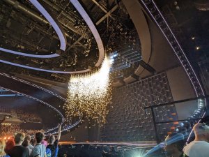 Pyro curtain in the arena